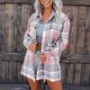 2025 Women's Cross-Border Plaid Shirt Jacket – Casual, Versatile Mid-Length Design