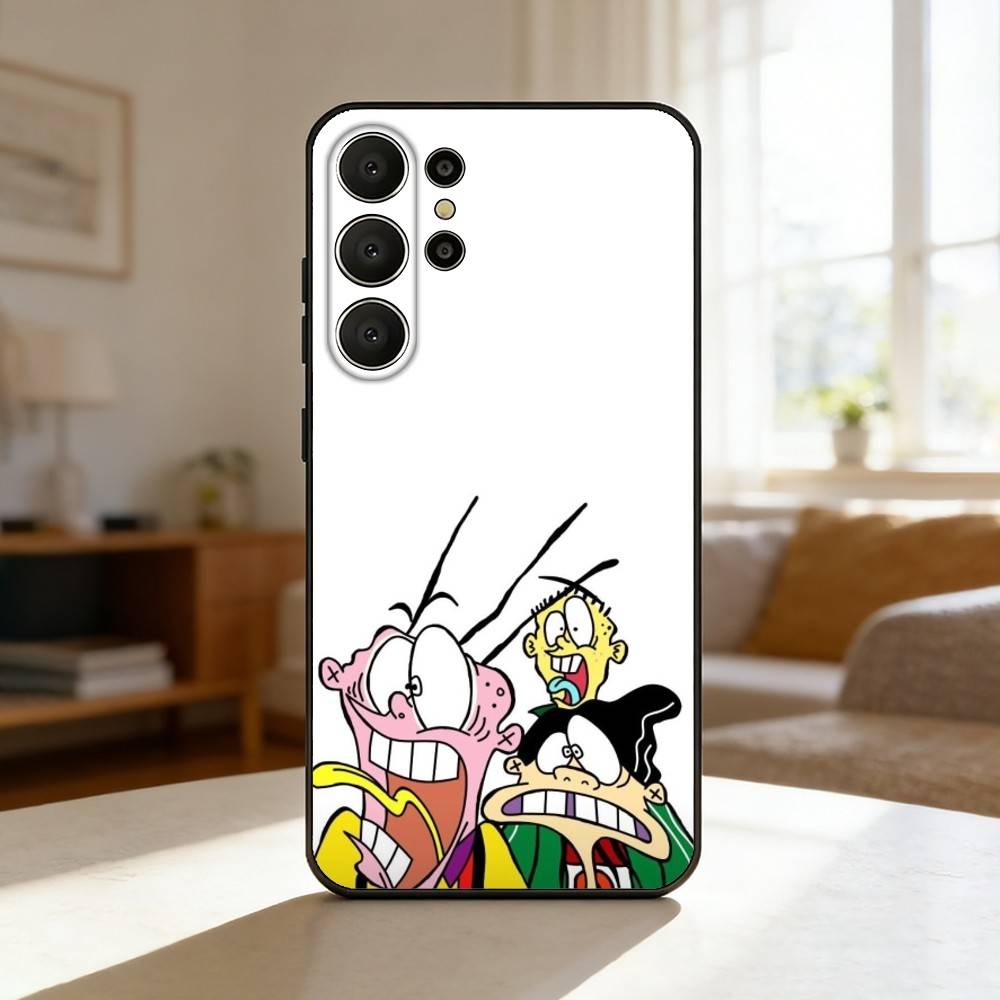 Funny Cartoon E-Ed E-Edd n Eddy Phone Case For Samsung S26,S25,24,23,22,30,21,10,9,Ultra,Plus,Lite,Black Soft Case