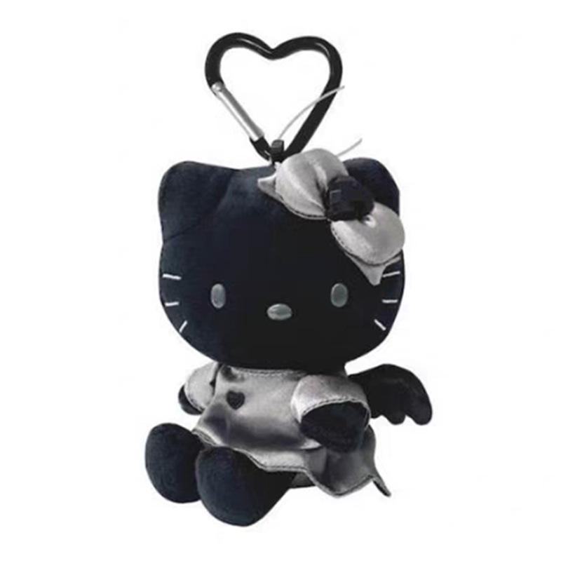 Cute Leopard Print Leather Keychain: Heart Buckle, Long Legged Cat Plush Charm