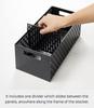 Yamazaki Vegetable Storage X D32 X with Sliding Root Vegetable Vegetable Compartment 5021 Tower, Black, Approx. W15.3 H12.2cm, Stackable, Drawers,