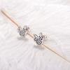 Fashion Silver Color Cute Stud Earrings for Girls Jewelry White Sparkling Minni Earrings