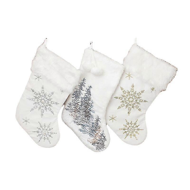3pcs Christmas Stocking Sock Sack Gift Bag Tree Decoration Christmas Ornament