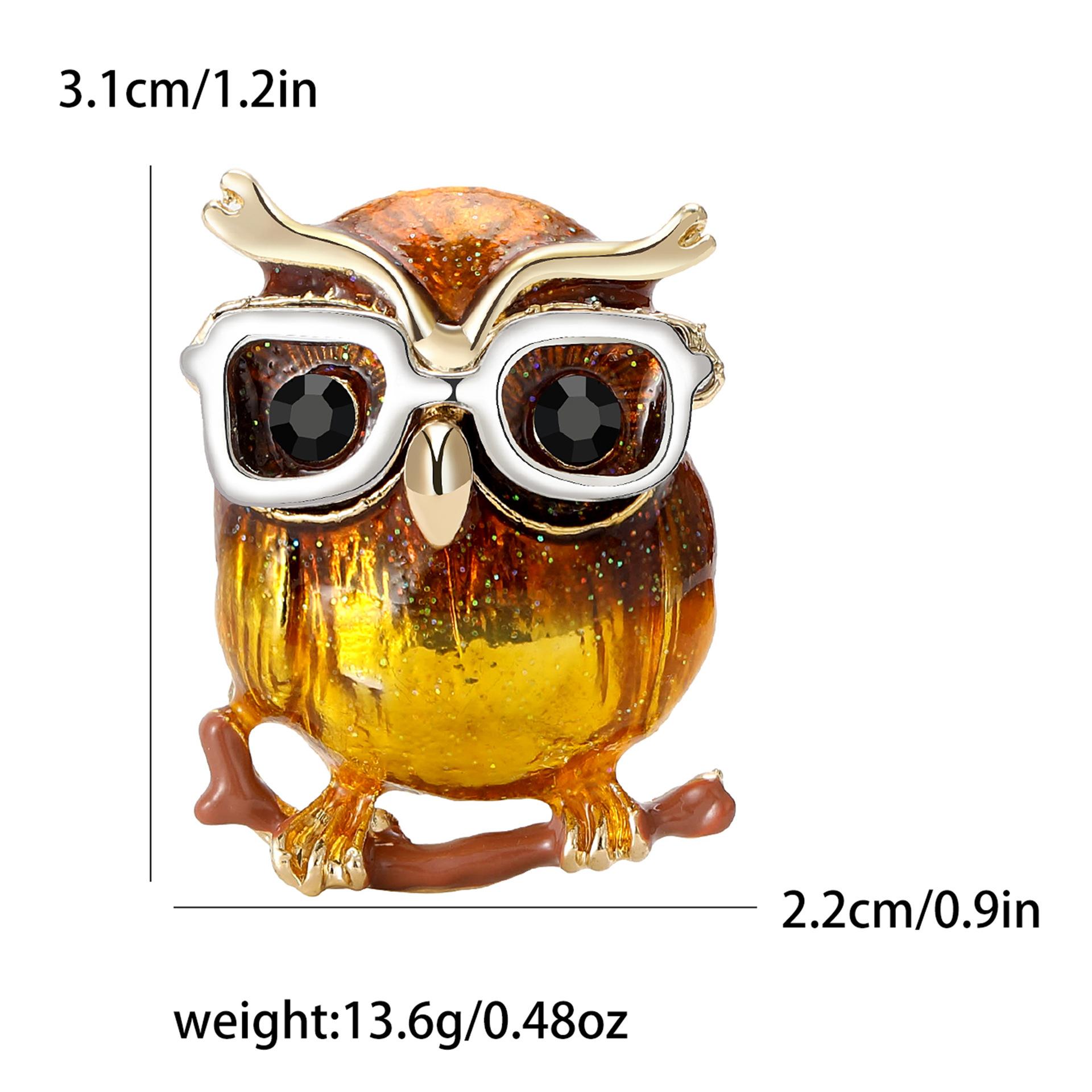 

Винтажная эмалевая брошь в виде совы для очков унисекс