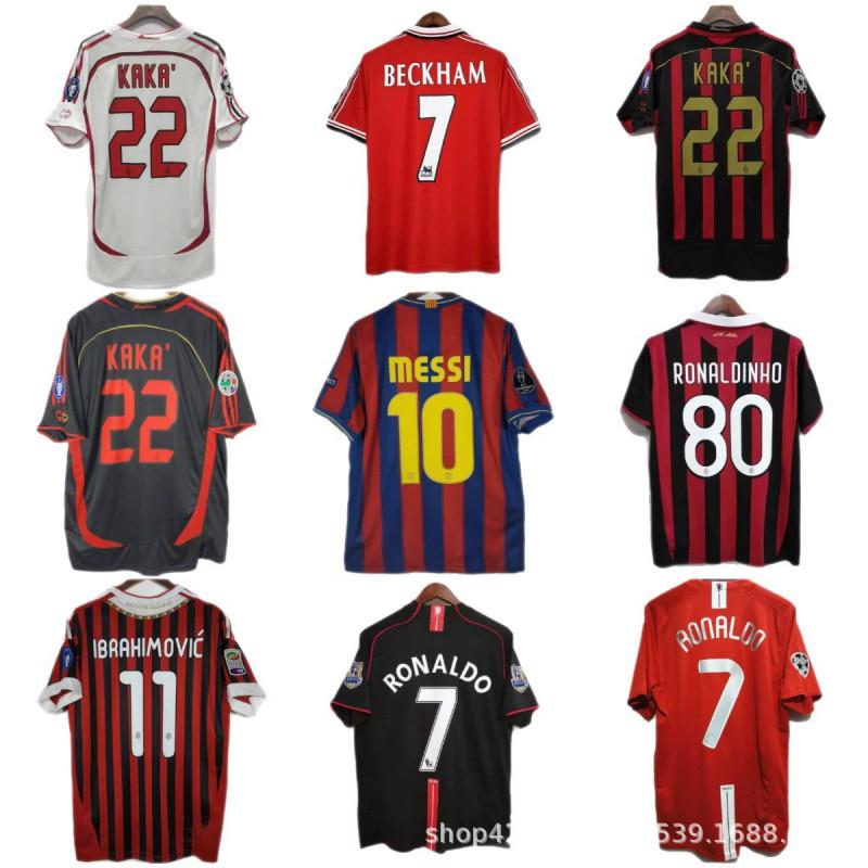 Retro Soccer Jersey AC Milan 22 Manchester United Juventus Arsenal Barcelona Tottenham Vintage Football Shirt Men Women