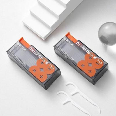 Automatic Floss Pick Dispenser Toothpick Organiser Hygienic Snap Closure Plastic Storage Case For Purses Pockets