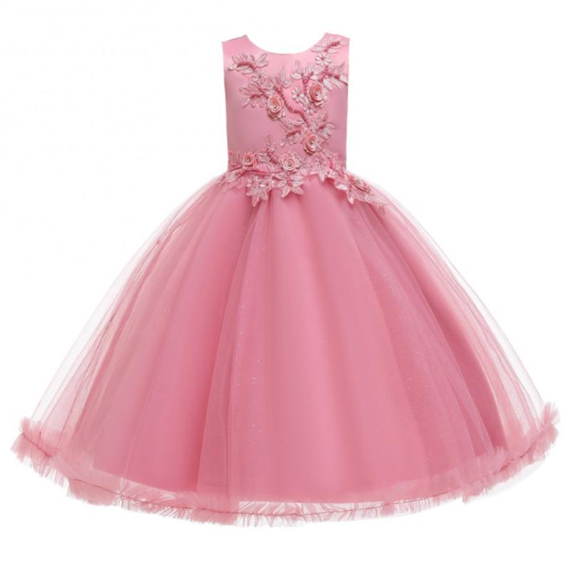 Girls Princess Tulle Tutu Dress Kids Formal Party Gown 3-8 Old