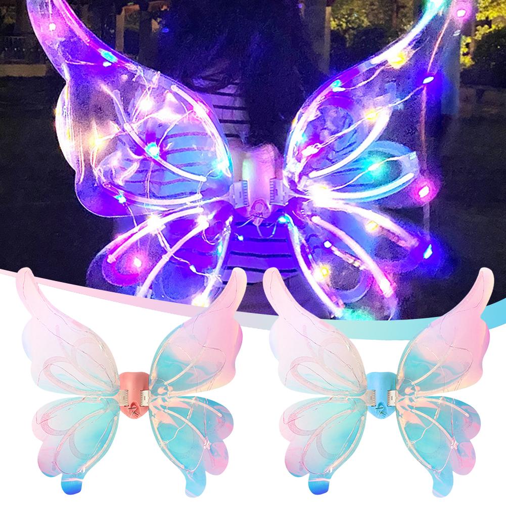 Creative LED Electric Butterfly Wings with Light Music Moving Wings Electric Elf Wings Costume Shimmering Flexibily Luminous Toy