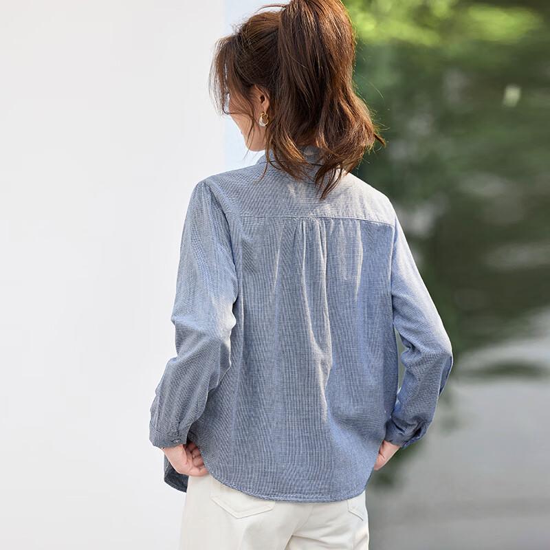 FAPAI Pure Cotton Retro Houndstooth Long Sleeve Shirt
