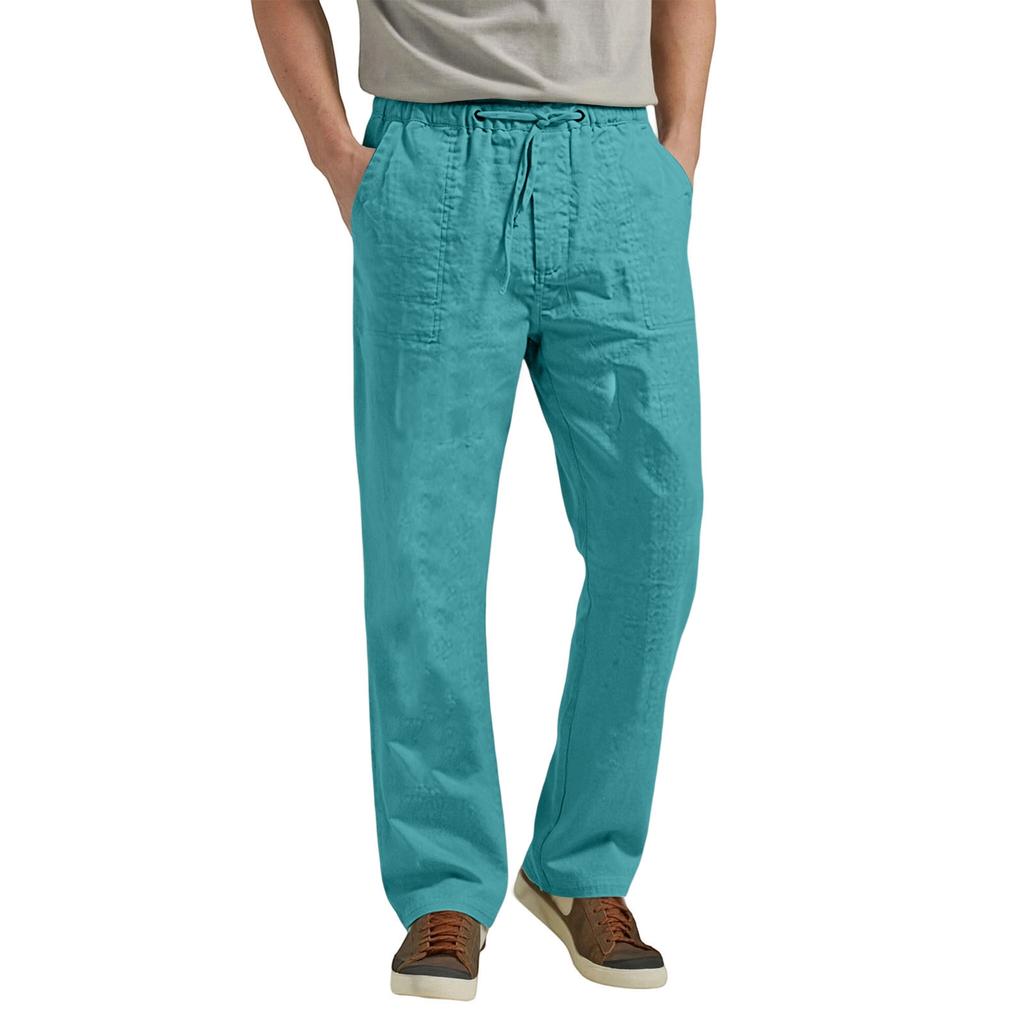 Herren Leinen Casual Hose Baumwolle Vollständig für Frühling und Herbst Tägliche Kleidung