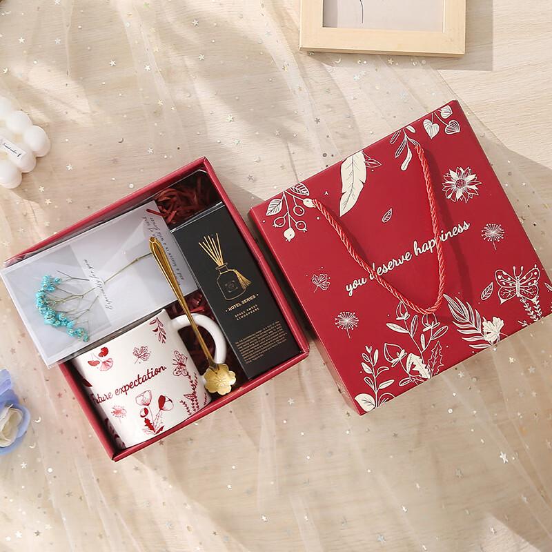 JIN MING LI Keramiktasse Geschenkset mit Löffel