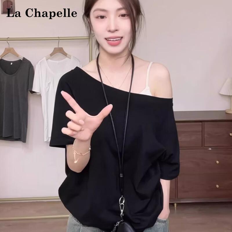 La Chapelle 2025 Women s Oblique Off-Shoulder Short Sleeve T-Shirt S