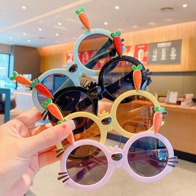 Óculos de Sol Infantis à Prova de UV Meninos e Meninas Bonitos Desenho Animado Óculos de Sol Infantis Antiderrapantes Óculos de Bebê Maré