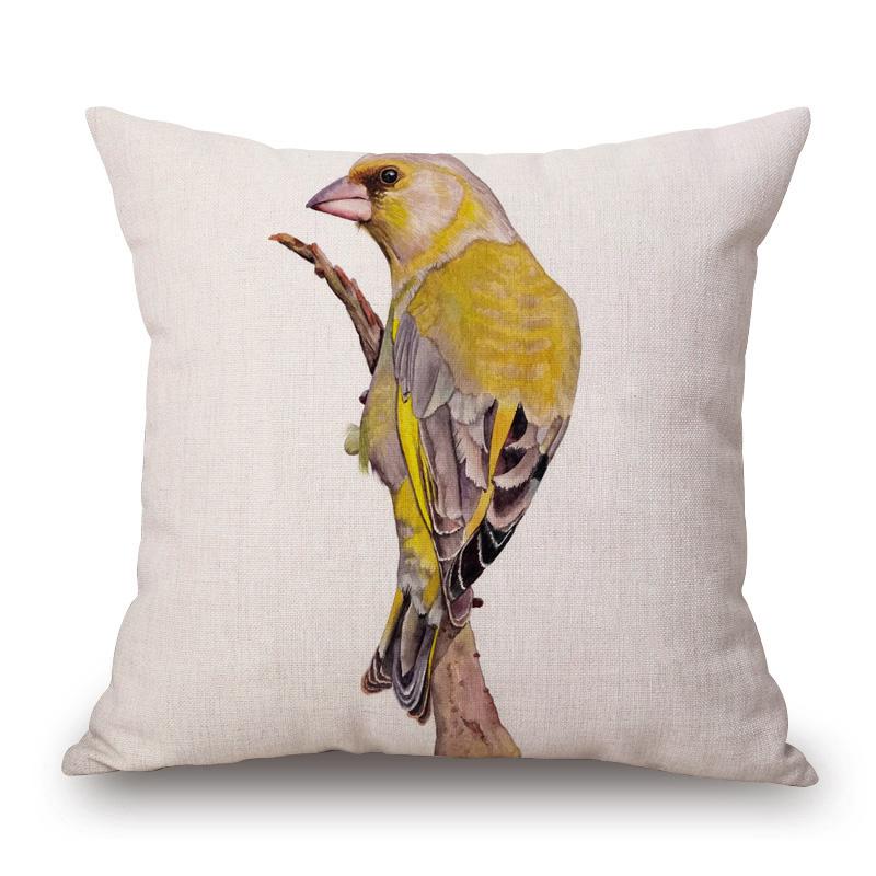 European Bee Eater Roller Bird Goldfinch Black Headed Bunting Kingfisher Drawing Print Decorative Cushion Cover Pillow Case
