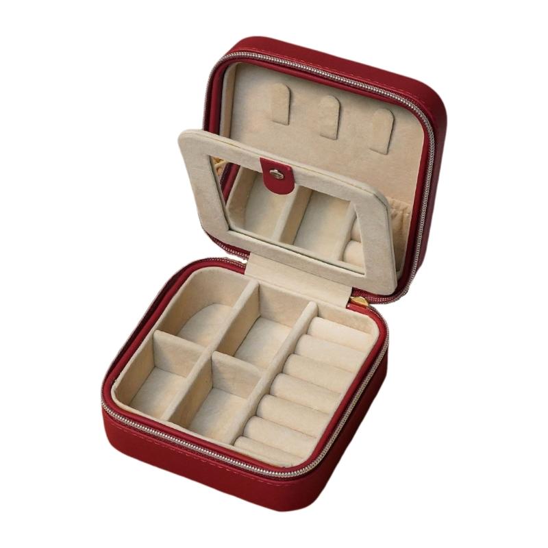 Portable PU Jewelry Organiser Box With Soft Lining And Multi Layer Compartments For Travel Accessory Storage Container