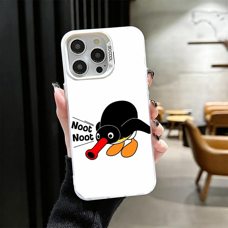 Cartoon P-Pingu Pinguin Weiche Handyhülle für iPhone 15 16 17 Pro Max 17Air 16E 14 Plus 13 12 Mini Stoßfeste Hülle Rückseite