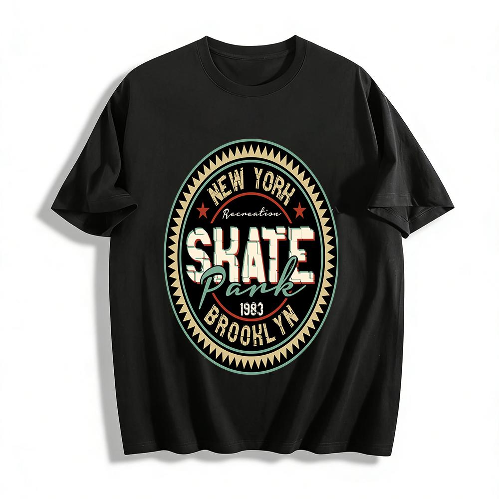 New York Brooklyn 1983 Skate Park Retro Graphic Casual T-Shirt Pure cotton T-shirt XXS