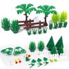MOC Plants Accessories Bricks 3471 2435 6064 3778 City House Trees Pine Prickly Bush Green Grass Military Building Bricks Toys