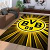 Yellow and Black Carpet with BVB 09 Logo and Radiant Design Suitable for Use As an Anti-slip for Living Room Bedroom Sofas