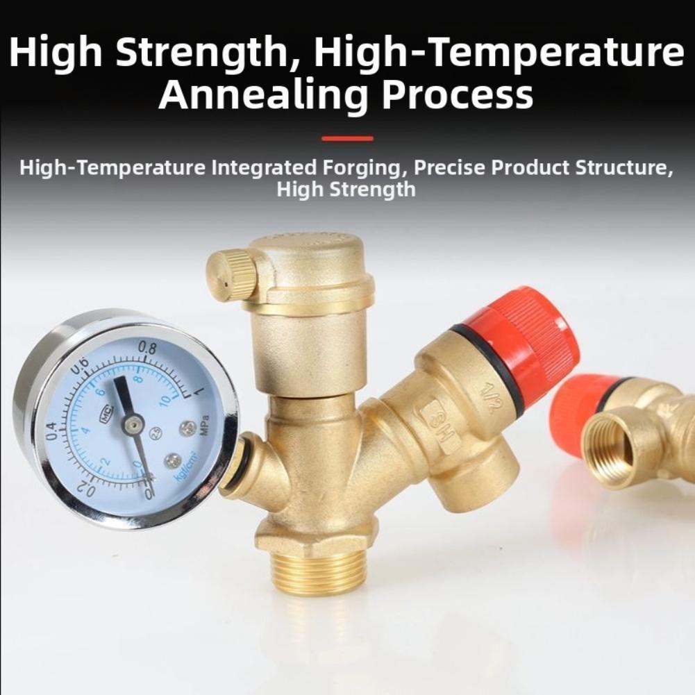 1/2'' 3/4'' 1'' Boiler Safety Group DN25 Reliable Brass Valve With Pressure Gauge Quick For Heating Systems