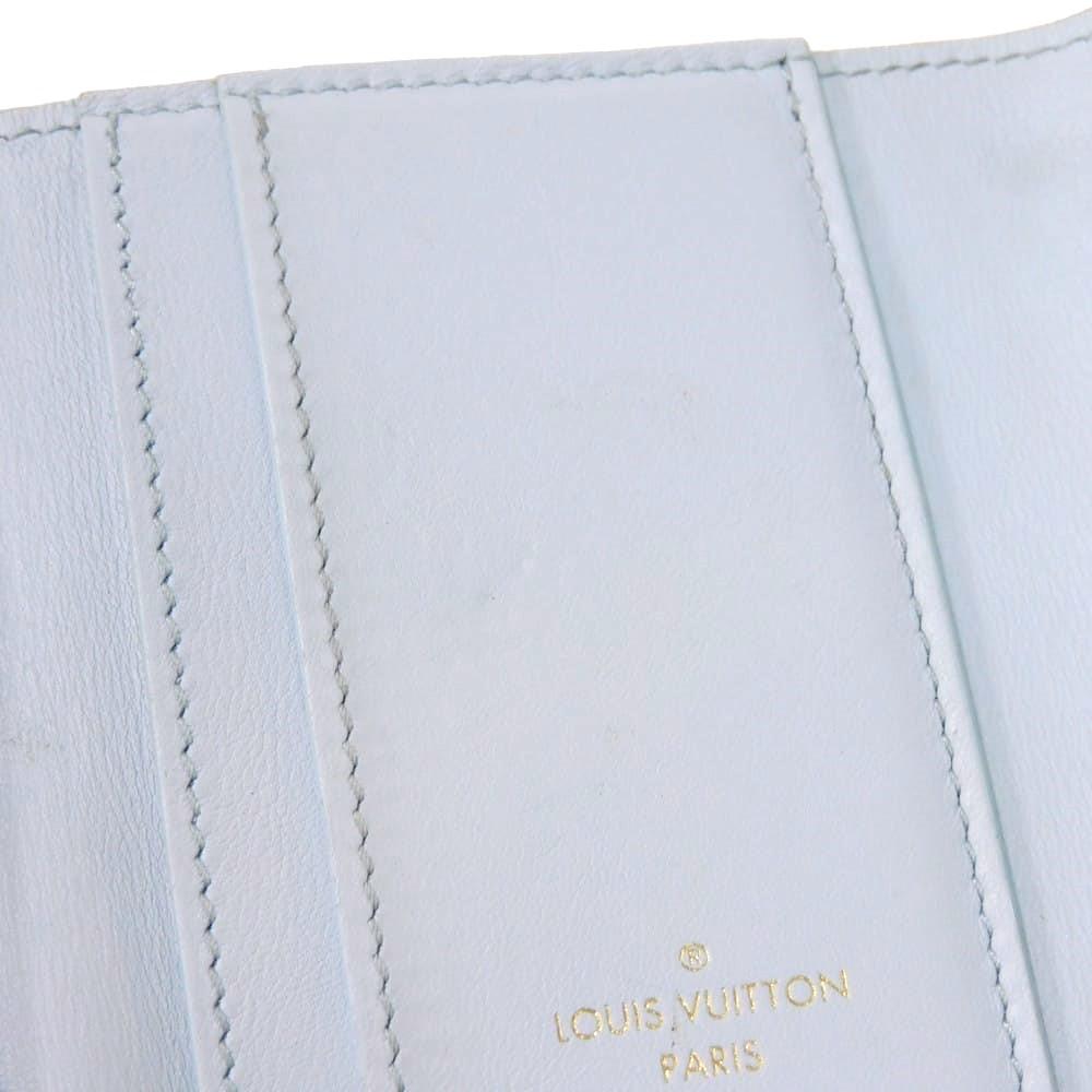 Used 12564 Portefeiulle Capucines XS M69061 7942 LV Logo Pastel Light Blue Japan Exclusive Taurillon Clemence Blue