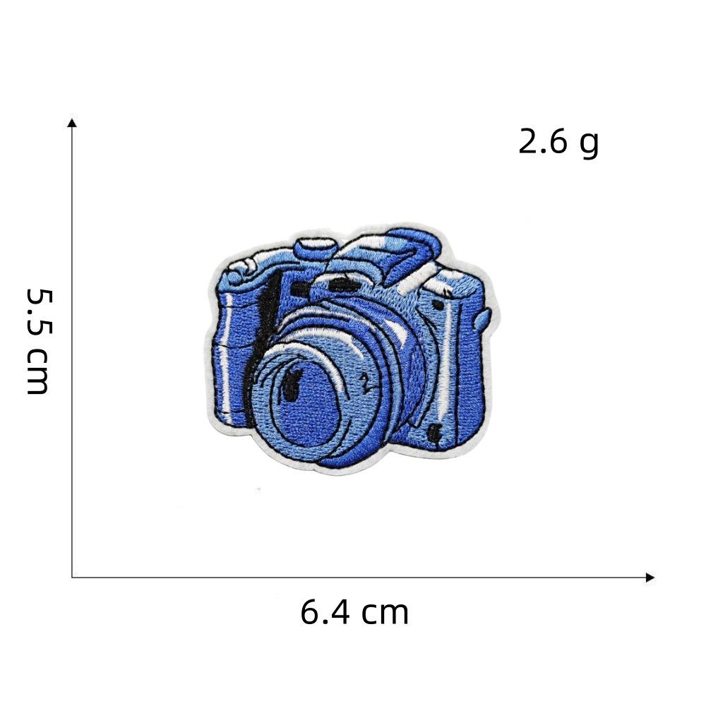 Personalized Blue Series Cloth Sticker Graffiti Decoration Cartoon Guitar Suitcase Computer Embroidery Hot Melt Adhesive Sticker