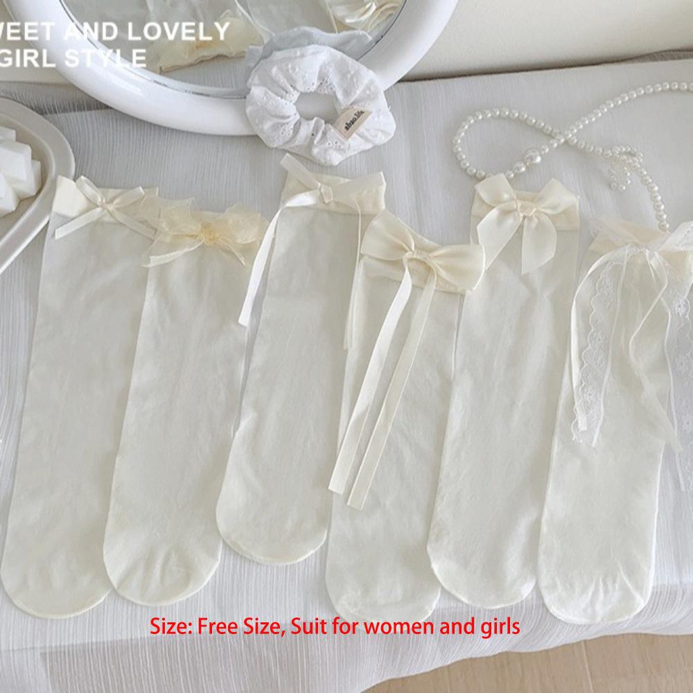 Lolita Silk Stockings Y2K Middle Tube Socks New Hosiery Spring Summer