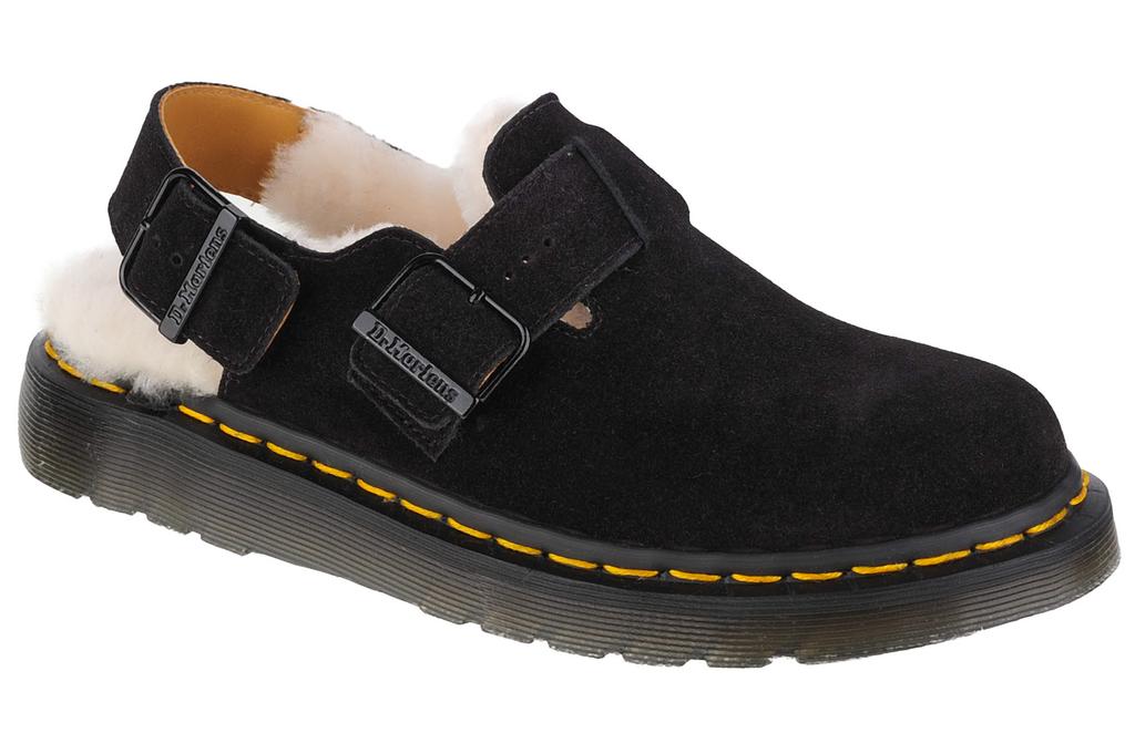 Dr. Martens Jorge Shearling Sandals, Womens Black Sandals