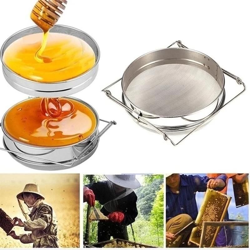 1PC Honey Strainer Stainless Steel Double Sieve Beekeeping Equipment Filter Kit Honey Container