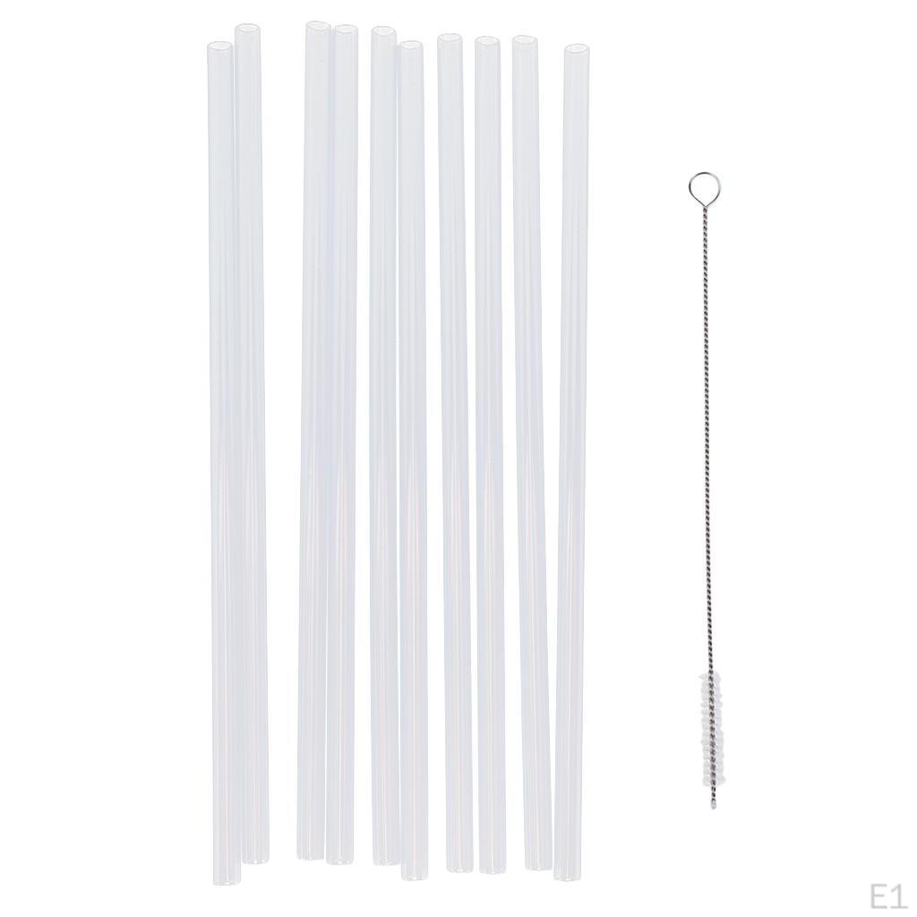 20x Wiederverwendbare Hartplastik-Trinkhalme+2x Reinigungsbürste Heimparty-Dekor