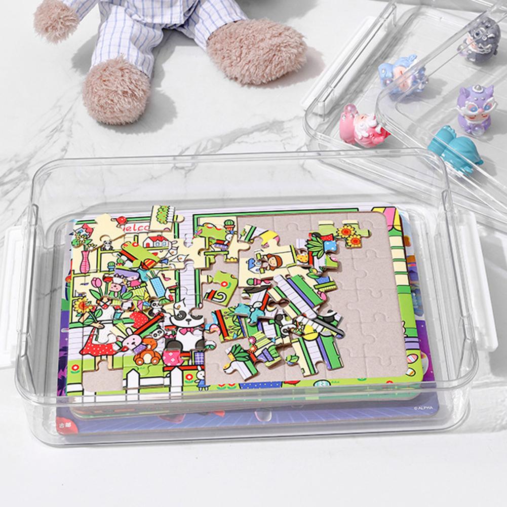 Transparent Desktop File Storage Box A4Document Organizer Case With Lid Desk Paper Container School Office Supplies Stationery