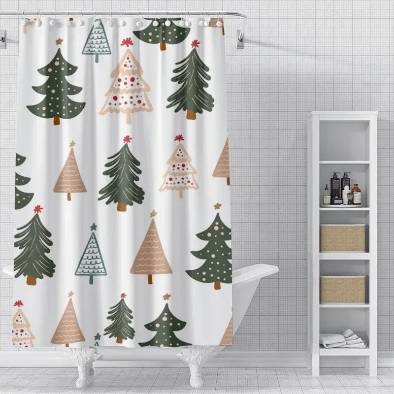 Home decoration shower curtains for bathroom waterproof curtain fabric Modern Nordic style Living Room Merry Christmas winter