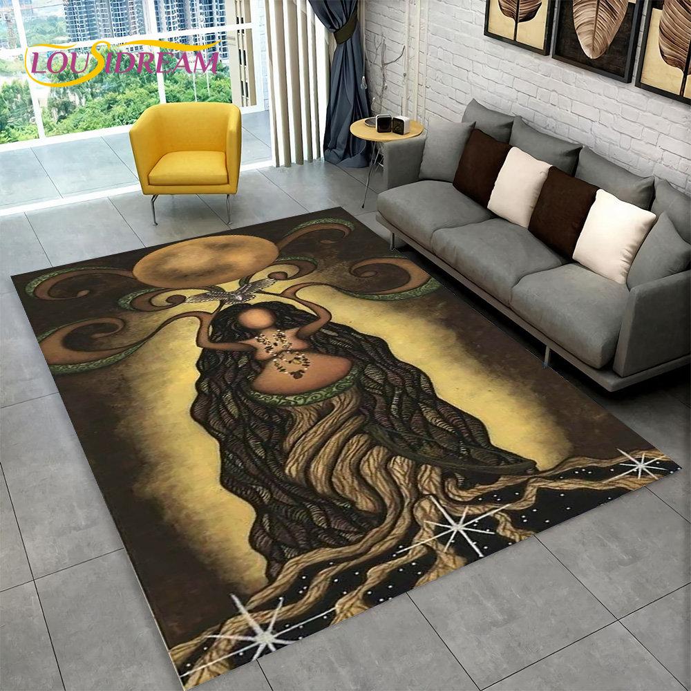 Rainbow 7 Chakra Mandala Bohemia Area Rug,Carpet Rug for Living Room Bedroom Sofa Doormat Decor,Yoga Soft Non-slip Floor Mat