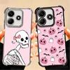 Pink Style Skull Witch Plating Phone Case For Xiaomi Poco X5 X6 X7 X8 Pro Max F8 Ultra F7 M8 M7 M5S Redmi 15C 15 14C 13C 13 X3 1