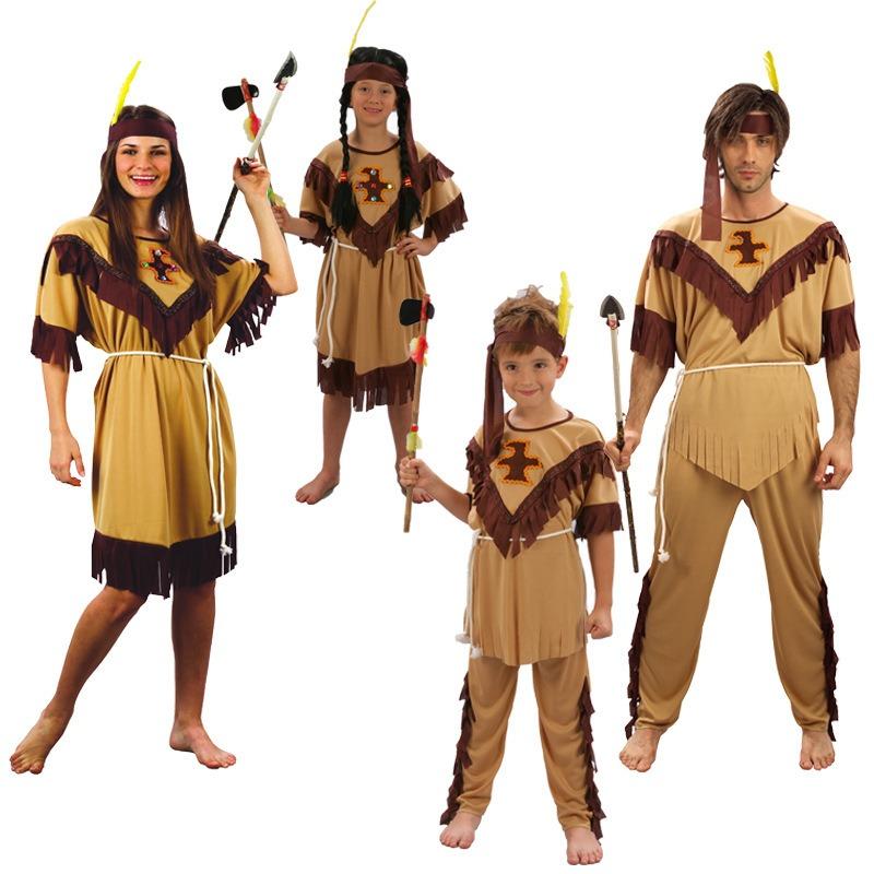 Children's Day Adult male Indian primitive savage costume, girl indigenous hunter sketch costume