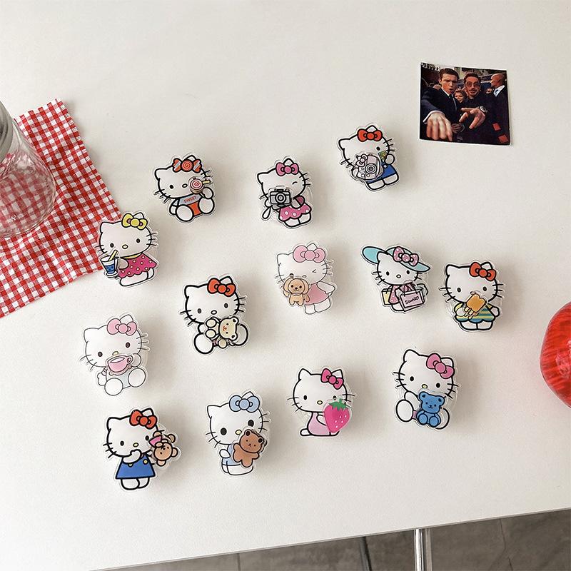 Simple And Cute Childlike Acrylic Leisurely Kt Rotating Small Cartoon Mobile Phone Holder Airbag Lazy Back Sticker