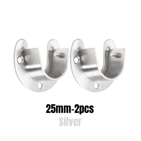 2PCS 304 Stainless Steel Closet Rod Bracket 25/32mm Flange Seat,Wardrobe Hanger Rod Base Curtain Rod Holder Pole Sockets Support