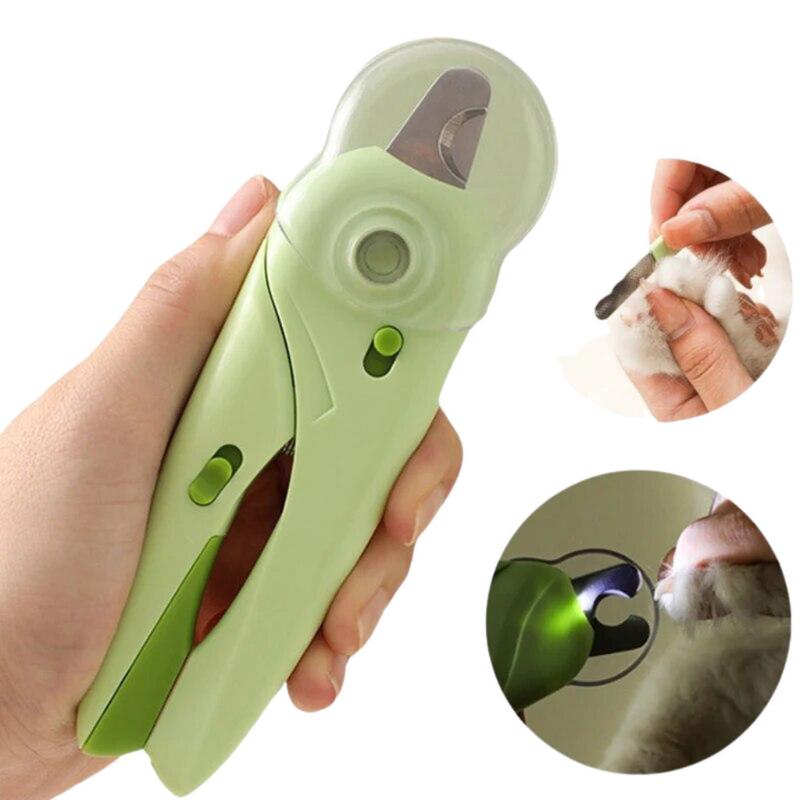 Pet Nail Clippers With Led Light Anti Splash Cover Nail File For Grooming Cats Dogs At Home