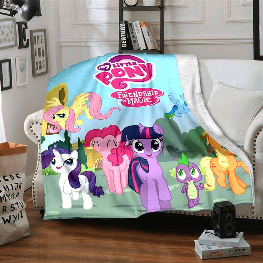 1pc Little Pony Adventure Flannel Blanket,Ultra Soft Warm Plush Throw for Home Bedroom Bed Sofa Cover Camping Picnic gift Y72438