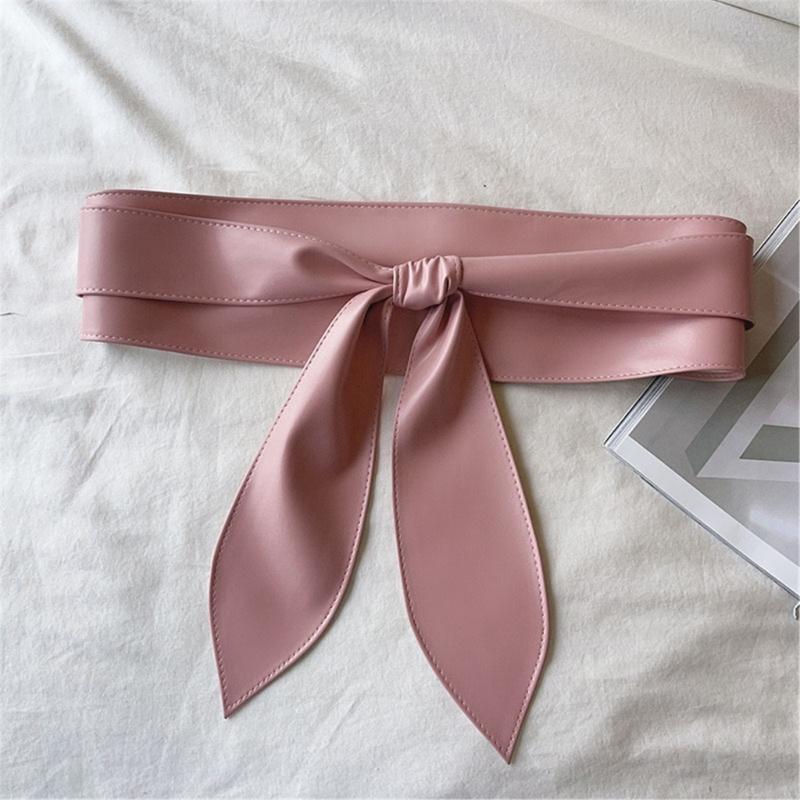 Self Tie Belt Elegant Knotted Wide Waist Belt for Jeans Dresse Club Bar Obi Belt