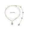 Rhinestones Bridal Back Chain Necklace Long Drop for Women Bride Ladies Body Chain Wedding Dress Body Jewelry Accessory