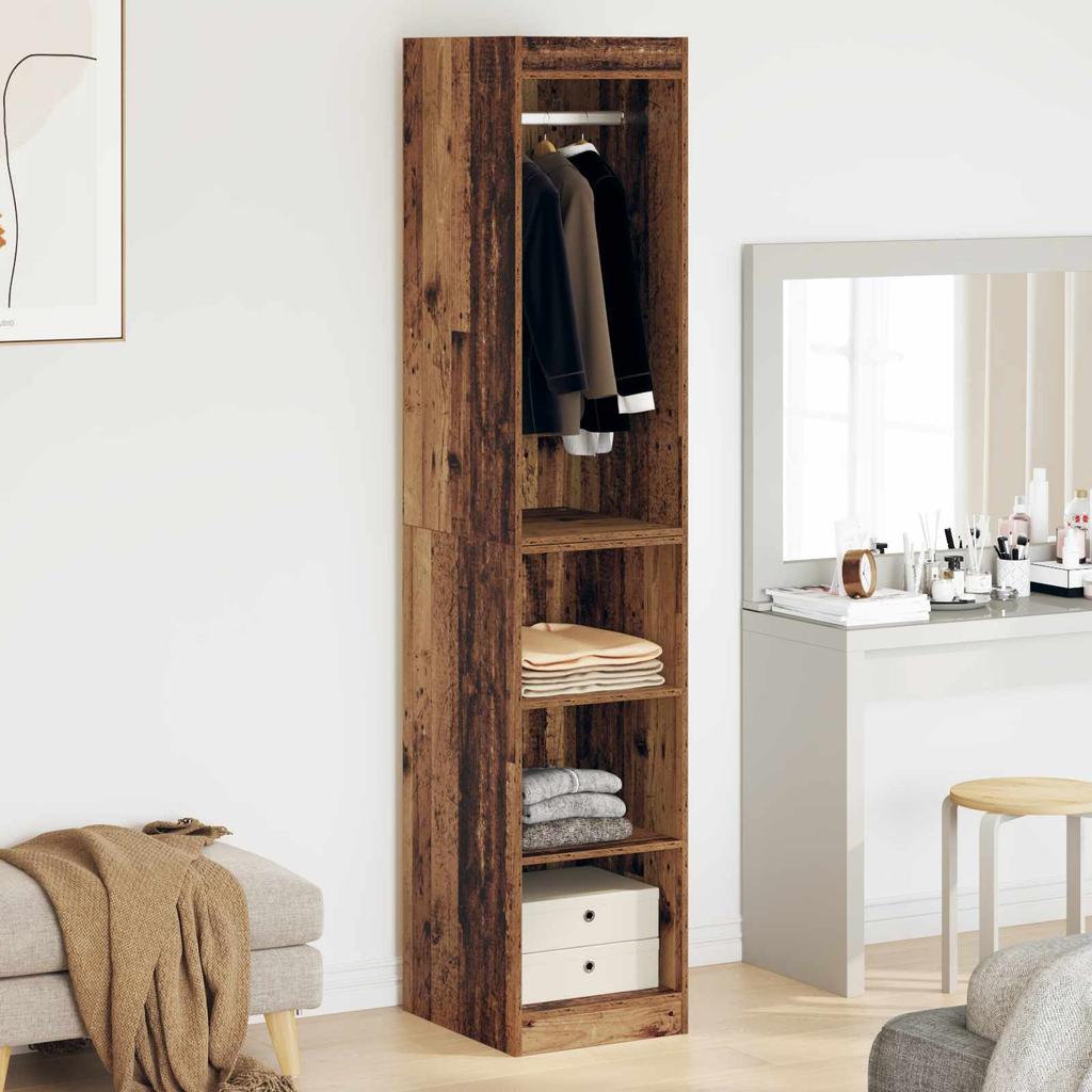 Wardrobe with Shelf and Storage Reclaimed Wood Look 41 x 48 x 102 cm