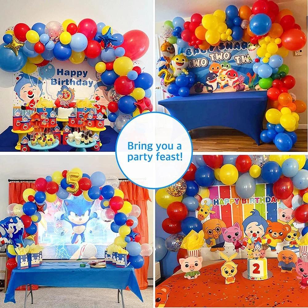 Karneval Zirkus Luftballon Girlande Bogen Set Rot Blau Gelb Konfetti Ballon Stern Folienballon Spielzeug Party Geburtstag Dekoration Regenbogen