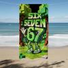 1 Stück Süßes Sechs & Sieben Zeichen Pixel Art Strandtuch, Schnelltrocknend Atmungsaktiv Sandfrei Stranddecke Für Sommerurlaub