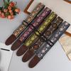 Guitar Strap Bass Cotton Leather Embroidery Straps Adjustable Neck Strap Electric Acoustic Guitar Bass Accessories