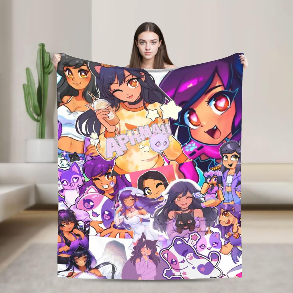 A-Aphmau Cartoon Blanket Multiple Sizes Super Soft and Warm Throw Blankets for Sofa Couch and Bed