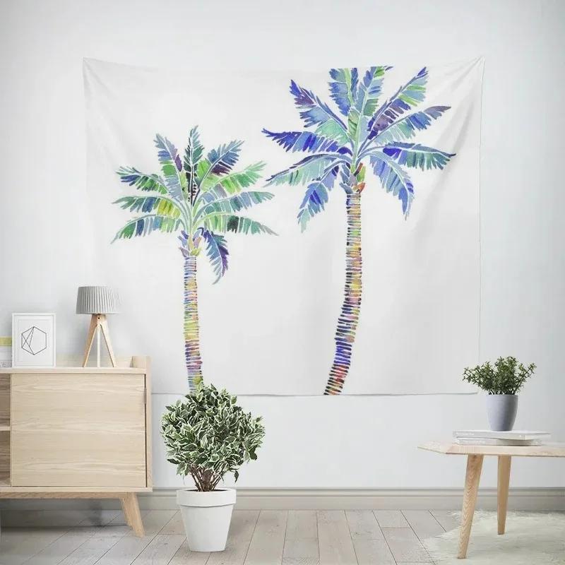 Декоративный гобелен с изображением тропической кокосовой пальмы. Декор для дома — фото 11