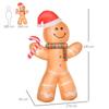 Self-inflating gingerbread man, including blower, Christmas decoration 2.4 m with LED lights