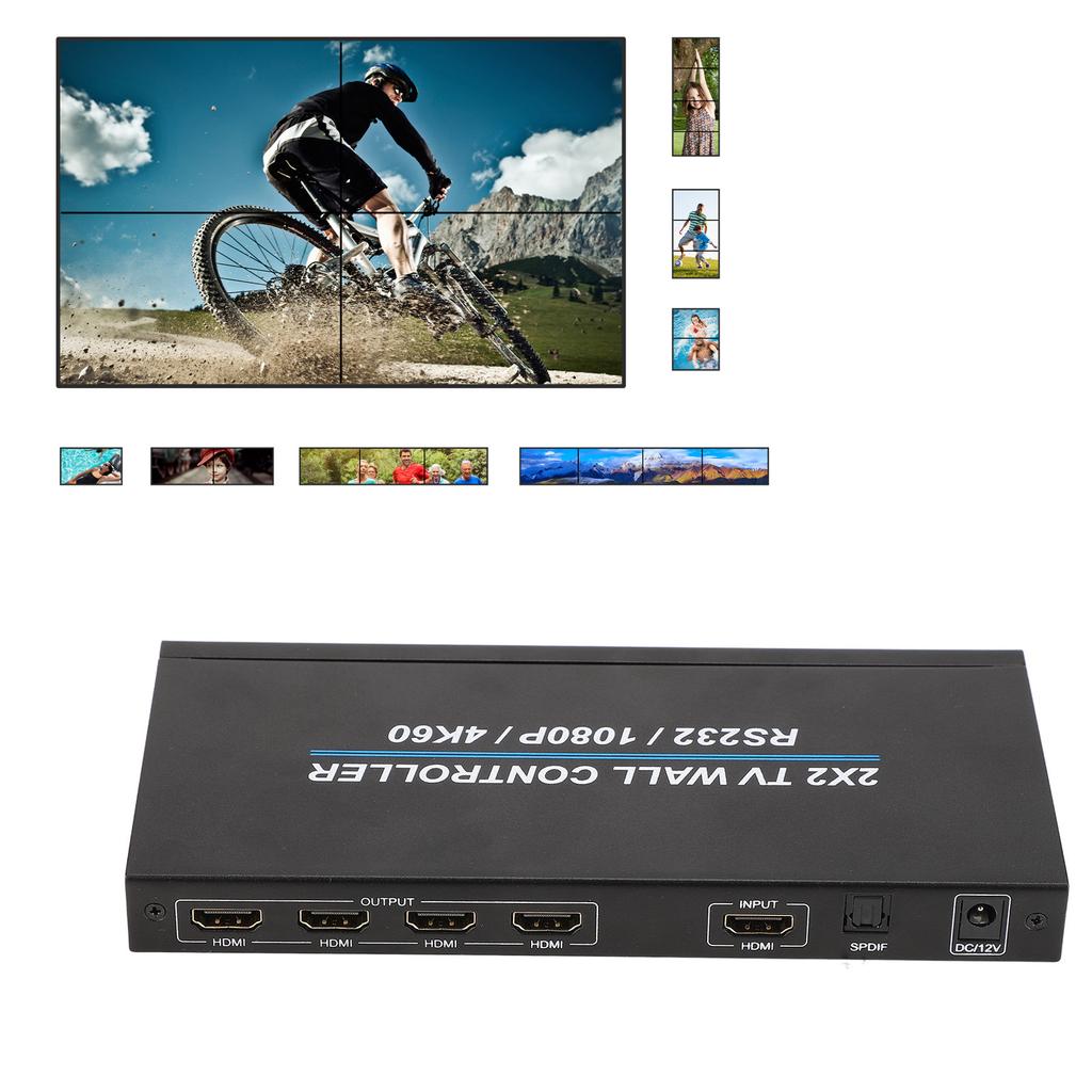 2x2 HD Multimedia Interface Video Wall Controller 4K and 60HZ HD Display 180 Degree Rotate TV Wall Controller TV Wall Controller