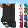 Canotta/T-shirt/Camicetta da Donna Larga Senza Maniche con Elegante Design in Pizzo Boho in Taglie Forti