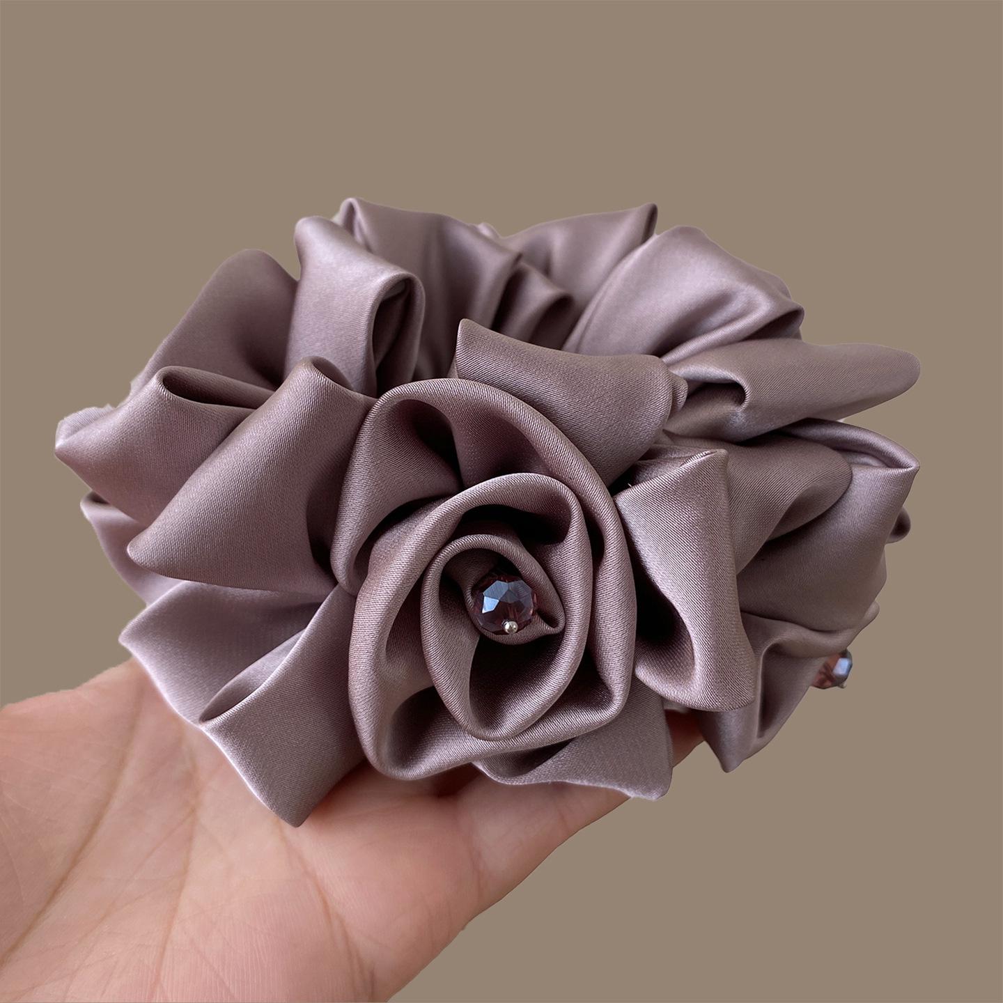 Фиолетовая роза Романтичная резинка для волос: Элегантная эластичная резинка для низкого хвоста у женщин